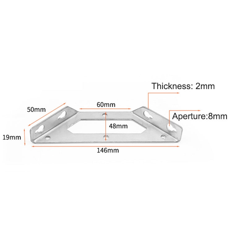 ELECTROPRIME 5 PCS Stainless Steel Multifunctional Angle Code 90 Degree Fixed Angle Iron, Specification: M