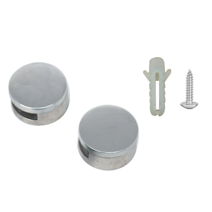 ELECTROPRIME 10 PCS Circular Glass Mirror Holder Buckle Fixing Accessories with Screw & Rubber Plug