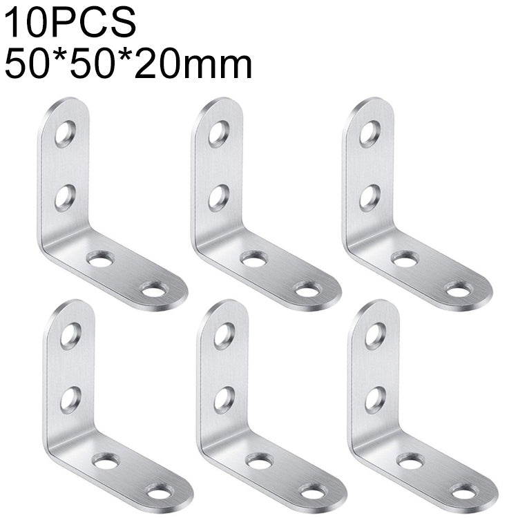 ELECTROPRIME 10pcs Stainless Steel 90 Degree Angle Bracket,Corner Brace Joint Bracket Fastener Furniture Cabinet Screens Wall (50mm)