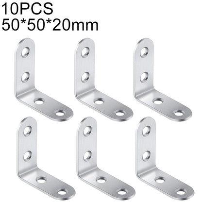 ELECTROPRIME 10pcs Stainless Steel 90 Degree Angle Bracket,Corner Brace Joint Bracket Fastener Furniture Cabinet Screens Wall (50mm)