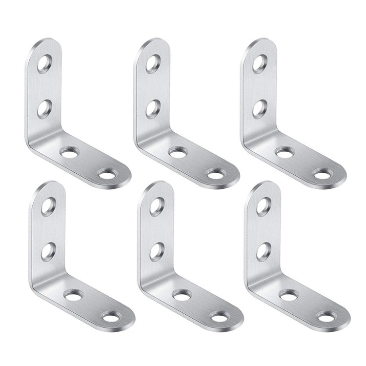 ELECTROPRIME 10pcs Stainless Steel 90 Degree Angle Bracket,Corner Brace Joint Bracket Fastener Furniture Cabinet Screens Wall (50mm)