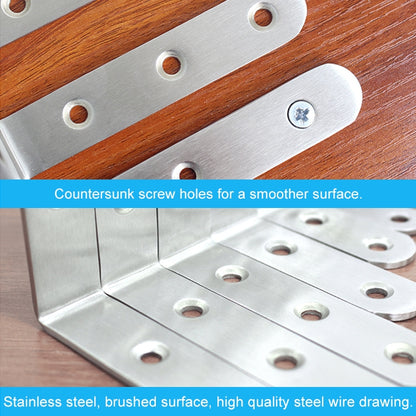 ELECTROPRIME 2pcs Stainless Steel 90 Degree Angle Bracket,Corner Brace Joint Bracket Fastener Furniture Cabinet Screens Wall (125mm)