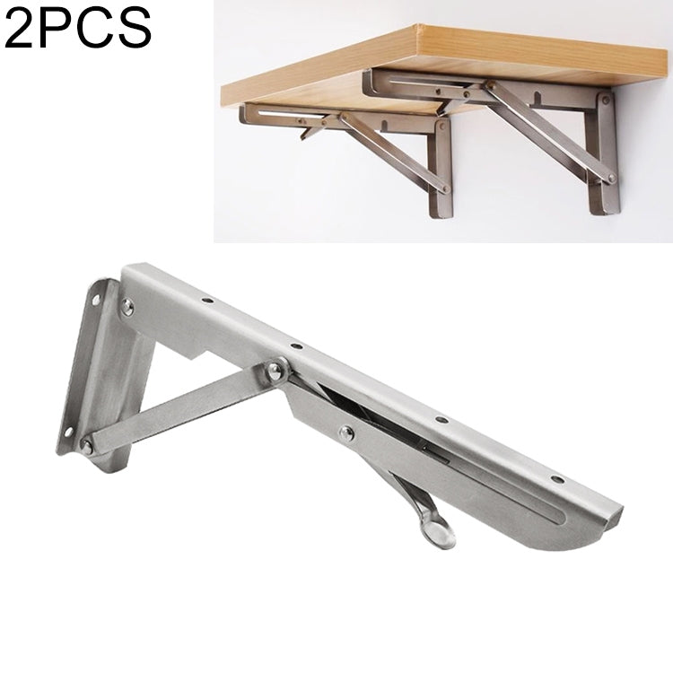 ELECTROPRIME 2 PCS 10 inch K Type Wall-mounted Foldable Stainless Steel Spring Storage Shelf for Dining Table