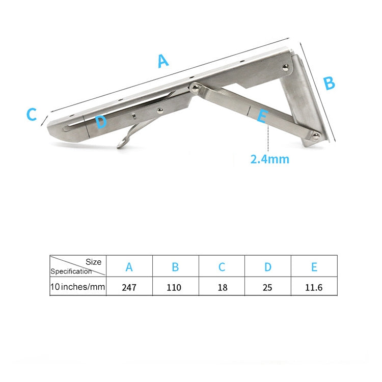 ELECTROPRIME 2 PCS 10 inch K Type Wall-mounted Foldable Stainless Steel Spring Storage Shelf for Dining Table
