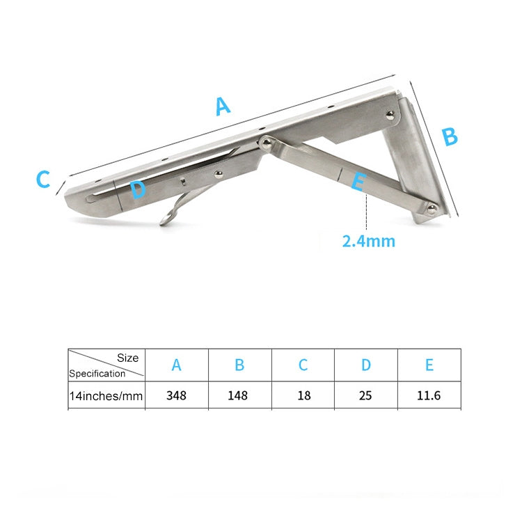 ELECTROPRIME 14 inch K Type Wall-mounted Foldable Stainless Steel Spring Storage Shelf for Dining Table