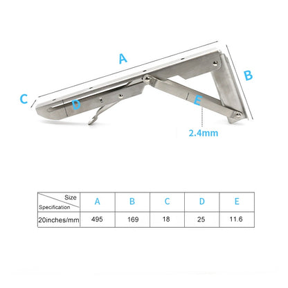 ELECTROPRIME 20 inch K Type Wall-mounted Foldable Stainless Steel Spring Storage Shelf for Dining Table