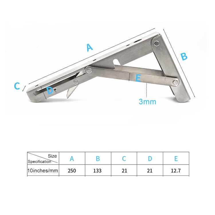 ELECTROPRIME 2 PCS 10 inch Billy Wall-mounted Foldable Stainless Steel Spring Storage Shelf for Dining Table