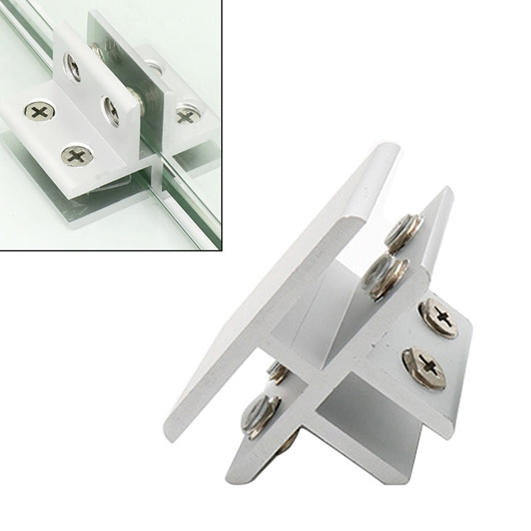 ELECTROPRIME Aluminum Alloy Glass Combination Clamp Cabinet Partition Fixing Clip, T-type Cliped 8-10mm
