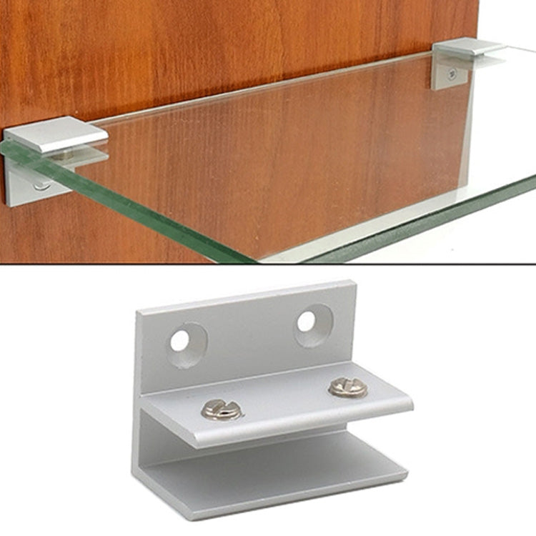 ELECTROPRIME F-type Aluminum Alloy Glass Combination Clamp Cabinet Partition Fixing Clip, Size: L, Cliped 10-13mm