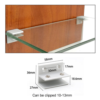 ELECTROPRIME F-type Aluminum Alloy Glass Combination Clamp Cabinet Partition Fixing Clip, Size: L, Cliped 10-13mm