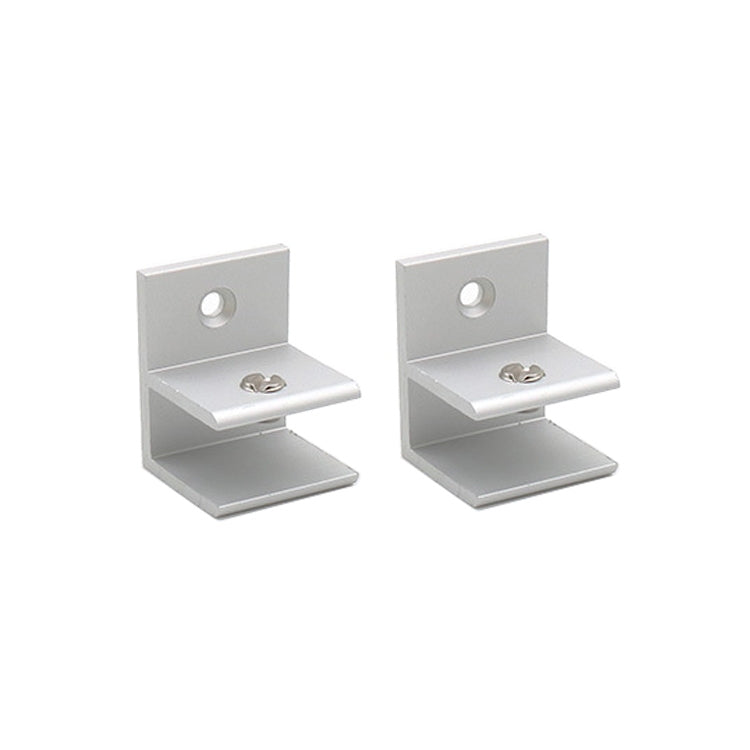 ELECTROPRIME 10 PCS F-type Aluminum Alloy Glass Combination Clamp Cabinet Partition Fixing Clip, Size: S, Cliped 5-10mm