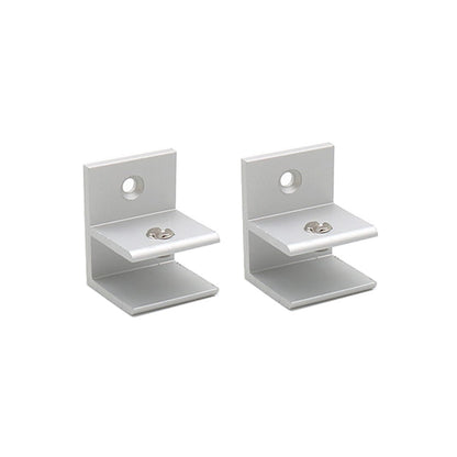 ELECTROPRIME 10 PCS F-type Aluminum Alloy Glass Combination Clamp Cabinet Partition Fixing Clip, Size: S, Cliped 5-10mm