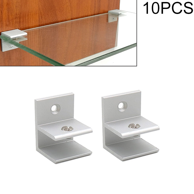 ELECTROPRIME 10 PCS F-type Aluminum Alloy Glass Combination Clamp Cabinet Partition Fixing Clip, Size: S, Cliped 10-13mm
