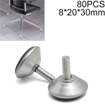 ELECTROPRIME 80 PCS M8 20mm Adjustable Support Plastic Chassis Metal Screw Furniture Mat (30mm)