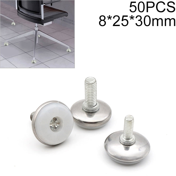 ELECTROPRIME 50 PCS M8 25mm Adjustable Support Nylon Chassis Metal Screw Furniture Mat (30mm)