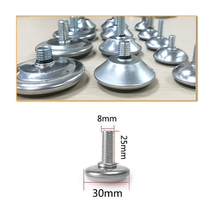 ELECTROPRIME 50 PCS M8 25mm Adjustable Support Nylon Chassis Metal Screw Furniture Mat (30mm)