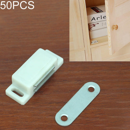 ELECTROPRIME 50 PCS Plastic Strong Magnetic Cupboard Door Suction Wardrobe Bookcase Home Accessories, Size: S