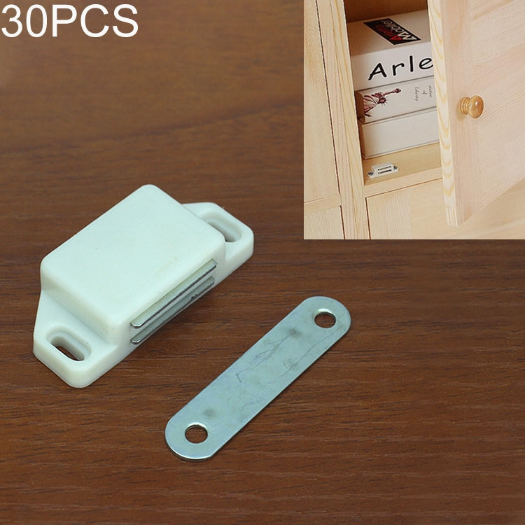ELECTROPRIME 30 PCS Plastic Strong Magnetic Cupboard Door Suction Wardrobe Bookcase Home Accessories, Size: M