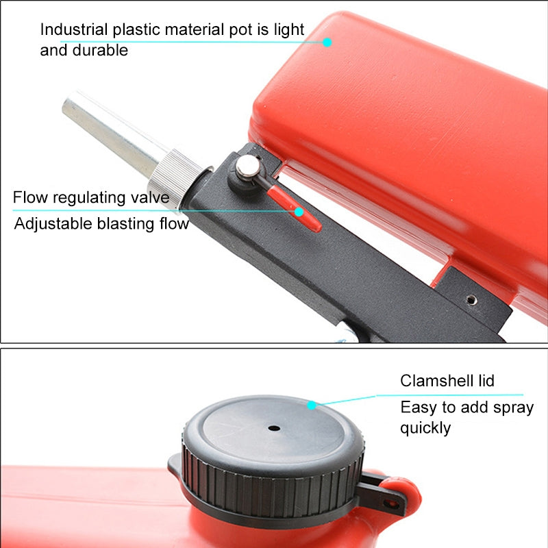 ELECTROPRIME Portable Red Gravitational Sandblasting Machine Mini Rust-proof Sandblaster