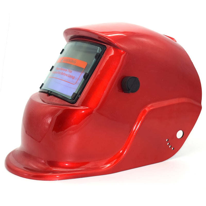 ELECTROPRIME Solar Automatic Variable Light Electric Welding Protective Mask  Welding Helmet(Red)