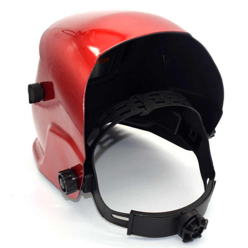 ELECTROPRIME Solar Automatic Variable Light Electric Welding Protective Mask  Welding Helmet(Red)