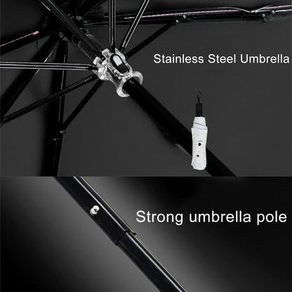 ELECTROPRIME Three Folding Ultralight Umbrella, Women Waterproof Anti-UV (Lemon Pattern)
