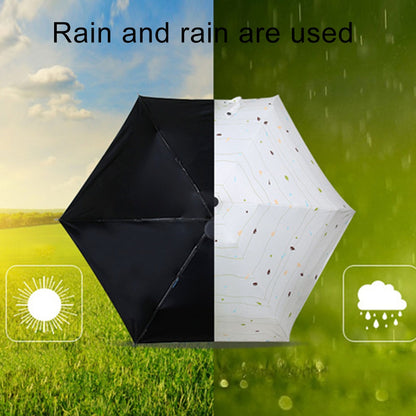 ELECTROPRIME Three Folding Ultralight Umbrella, Women Waterproof Anti-UV (Lemon Pattern)