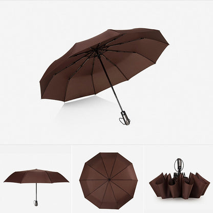 ELECTROPRIME Automatic Lightweight Portable Three Folding Waterproof Anti-UV Umbrella(Coffee)