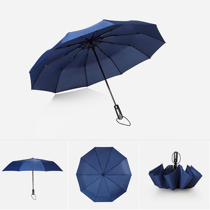 ELECTROPRIME Automatic Lightweight Portable Three Folding Waterproof Anti-UV Umbrella(Navy Blue)