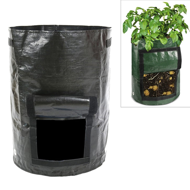 ELECTROPRIME Potato Planting PE Bags Vegetable Planting Grow Bags Farm Garden Supplies, Size: 23cm x 28cm(Black)