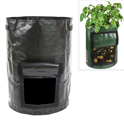 ELECTROPRIME Potato Planting PE Bags Vegetable Planting Grow Bags Farm Garden Supplies, Size: 23cm x 28cm(Black)