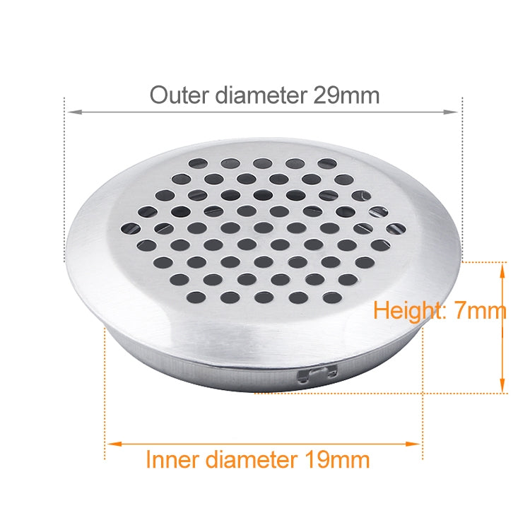 ELECTROPRIME 10pcs Bevel Surface 19mm Cabinet Round Air Vent Stainless Steel Louvered Grille Cover Vents with Little Holes