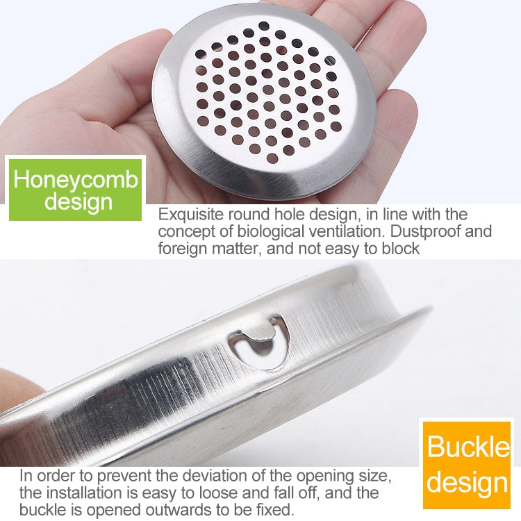 ELECTROPRIME 10pcs Bevel Surface 19mm Cabinet Round Air Vent Stainless Steel Louvered Grille Cover Vents with Little Holes