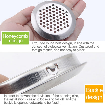 ELECTROPRIME 10pcs Bevel Surface 19mm Cabinet Round Air Vent Stainless Steel Louvered Grille Cover Vents with Little Holes
