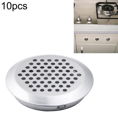 ELECTROPRIME 10pcs Bevel Surface 25mm Cabinet Round Air Vent Stainless Steel Louvered Grille Cover Vents with Little Holes
