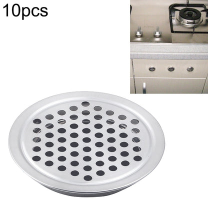 ELECTROPRIME 10pcs Flat Surface 29mm Cabinet Round Air Vent Stainless Steel Louvered Grille Cover Vents with Little Holes