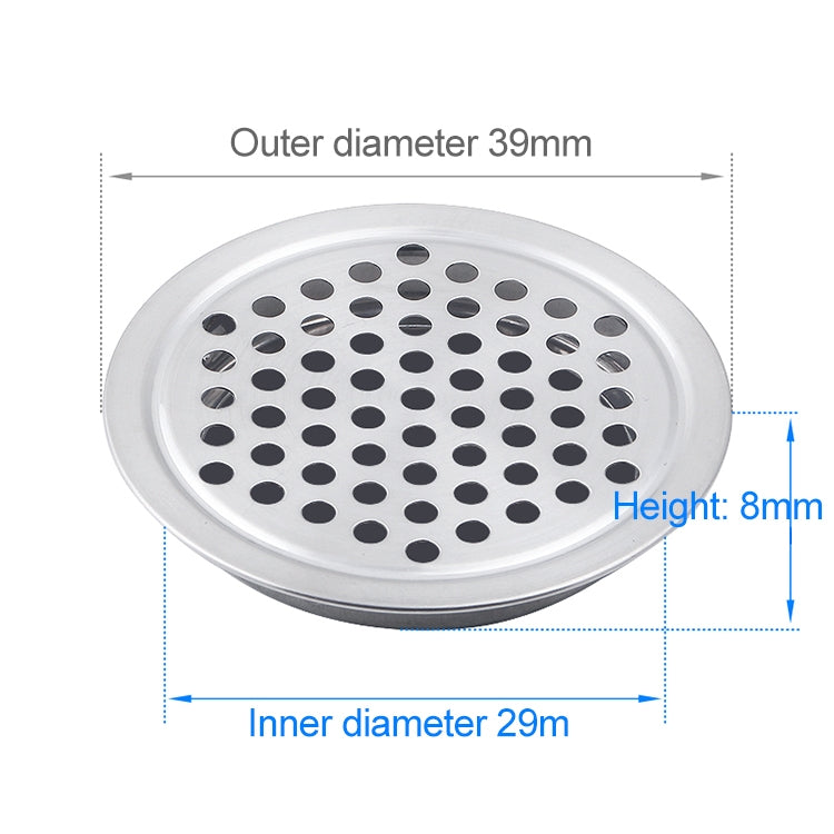 ELECTROPRIME 10pcs Flat Surface 29mm Cabinet Round Air Vent Stainless Steel Louvered Grille Cover Vents with Little Holes