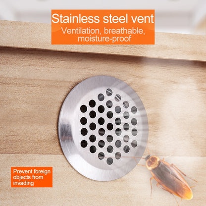 ELECTROPRIME 10pcs Flat Surface 29mm Cabinet Round Air Vent Stainless Steel Louvered Grille Cover Vents with Little Holes