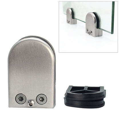 ELECTROPRIME 15-20mm Concave Curved Bottom Matte Polished 201 Stainless Steel Fixed Clip Railing Glass Wood Layer Board Clamp Bracket