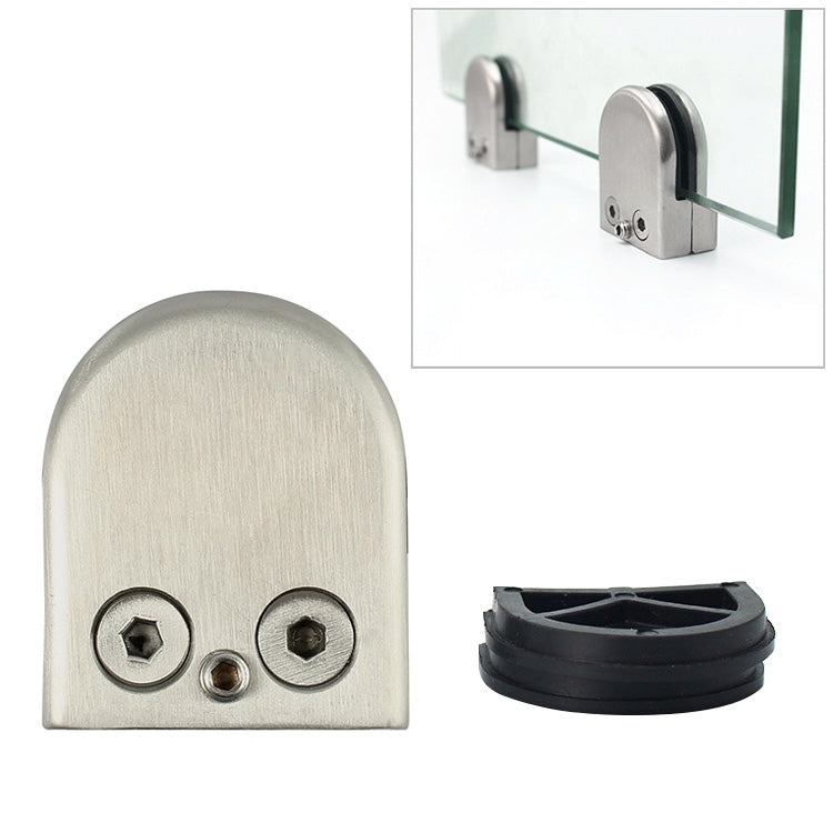 ELECTROPRIME 8-12mm Concave Curved Bottom Matte Polished 201 Stainless Steel Fixed Clip Railing Glass Wood Layer Board Clamp Bracket