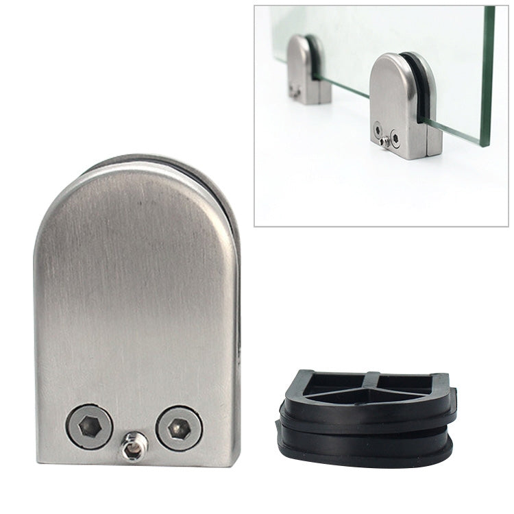 ELECTROPRIME 9-14mm Concave Curved Bottom Matte Polished 304 Stainless Steel Fixed Clip Railing Glass Wood Layer Board Clamp Bracket