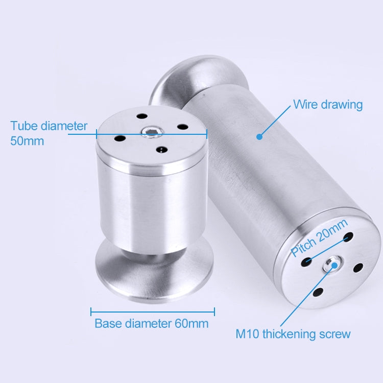 ELECTROPRIME Stainless Steel Wire Drawing Thickened Column Sofa Furniture Cabinet Foot, Height: 300mm