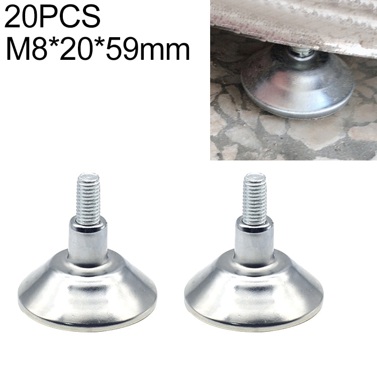 ELECTROPRIME 20 PCS Horn Shaped Adjustable Foot Pad, M8 (Wire Length) 20-59mm Bottom
