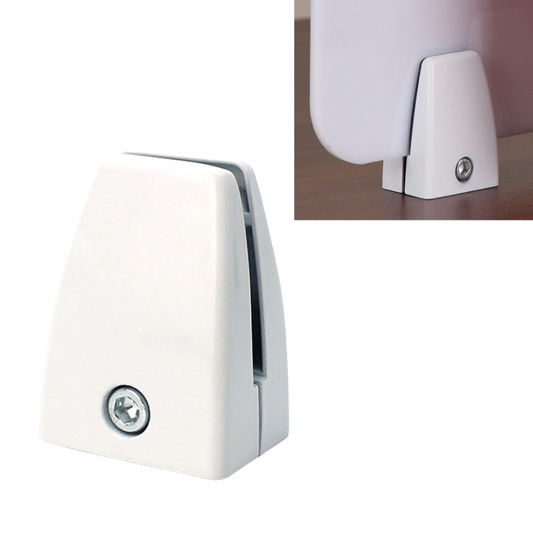 ELECTROPRIME Flat Shape Aluminum Alloy Office Desktop Screen Fixing Clip Partition Clip (White)