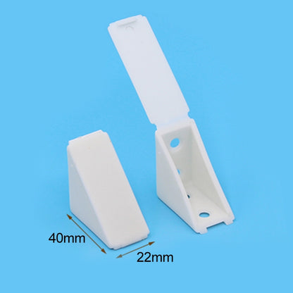ELECTROPRIME 100 PCS Plastic Thickened Corner Connector Furniture Right Angle Board Bracket with Cover, Size: L
