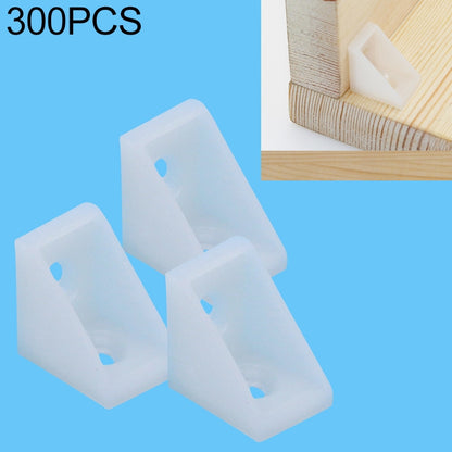 ELECTROPRIME 300 PCS Plastic Thickened Detachable Corner Connector Furniture Right Angle Board Bracket without Cover, Size: S (White)