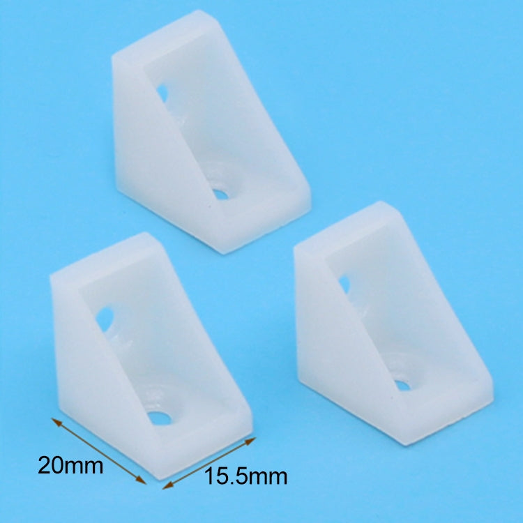 ELECTROPRIME 300 PCS Plastic Thickened Detachable Corner Connector Furniture Right Angle Board Bracket without Cover, Size: S (White)