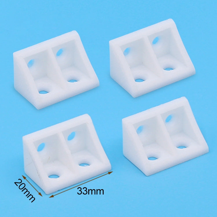 ELECTROPRIME 200 PCS Plastic Thickened Detachable Corner Connector Furniture Right Angle Board Bracket without Cover, Size: M (White)
