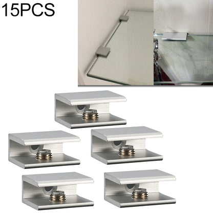 ELECTROPRIME 15 PCS Single Hole Aluminum Alloy Glass Fixing Clip, S, 8mm