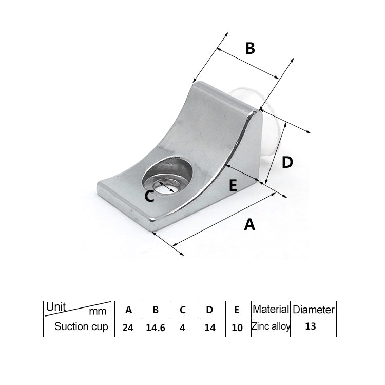 ELECTROPRIME 30 PCS Large Right Angle Thickened Zinc Alloy Bright Layer Sucker Plate Bracket, Weight: 12.2g